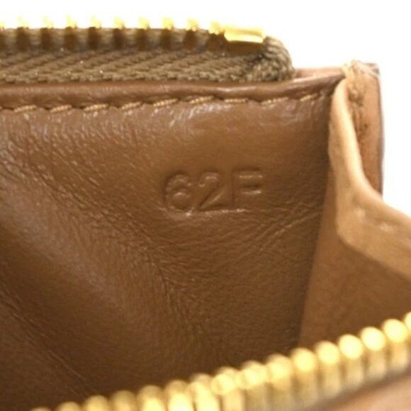 PRADA Logo Zipper Fragment Coin Case Wallet Studs Leather Brown Italy 30RL648 main image 0
